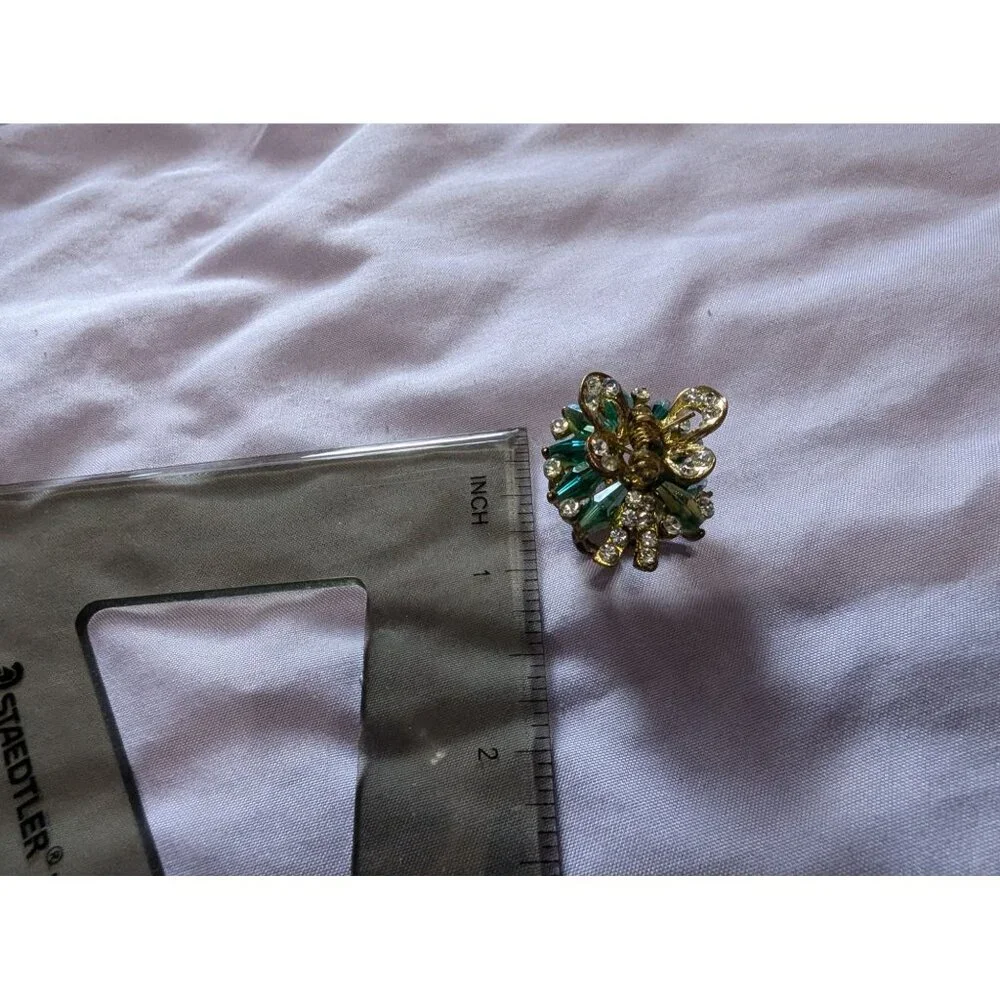 Vintage Rhinestone Butterfly Hair Claw Clip Rhinestone Crystal Accents